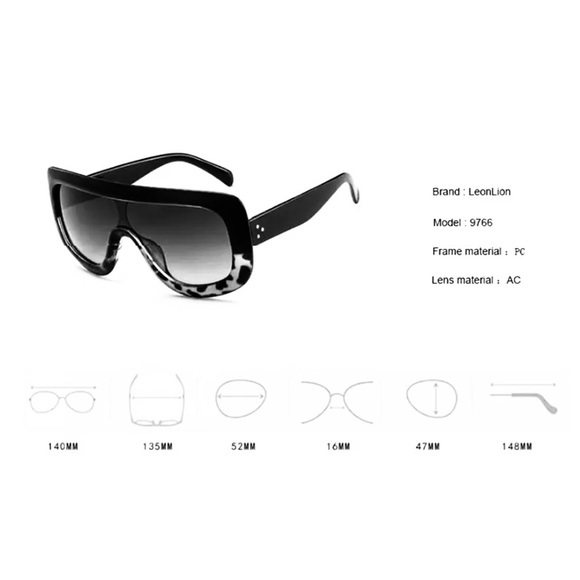 🕶WIDE FRAME RECTANGLE GOGGLE TORTOISE STYLISH SUNNIES-NEW🕶TRENDY‎ - Picture 15 of 15